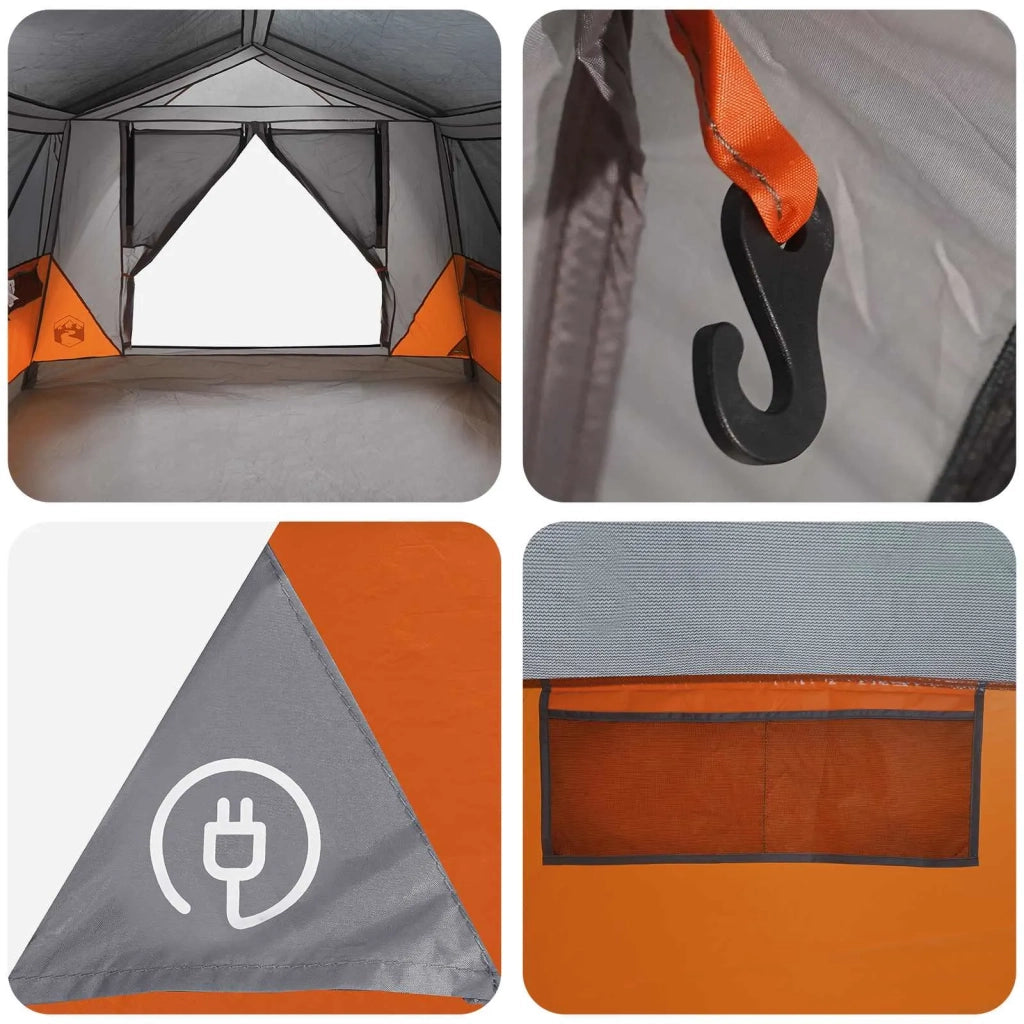 Tenda a tunnel con tetto Grigio e arancione 10 persone 42028663