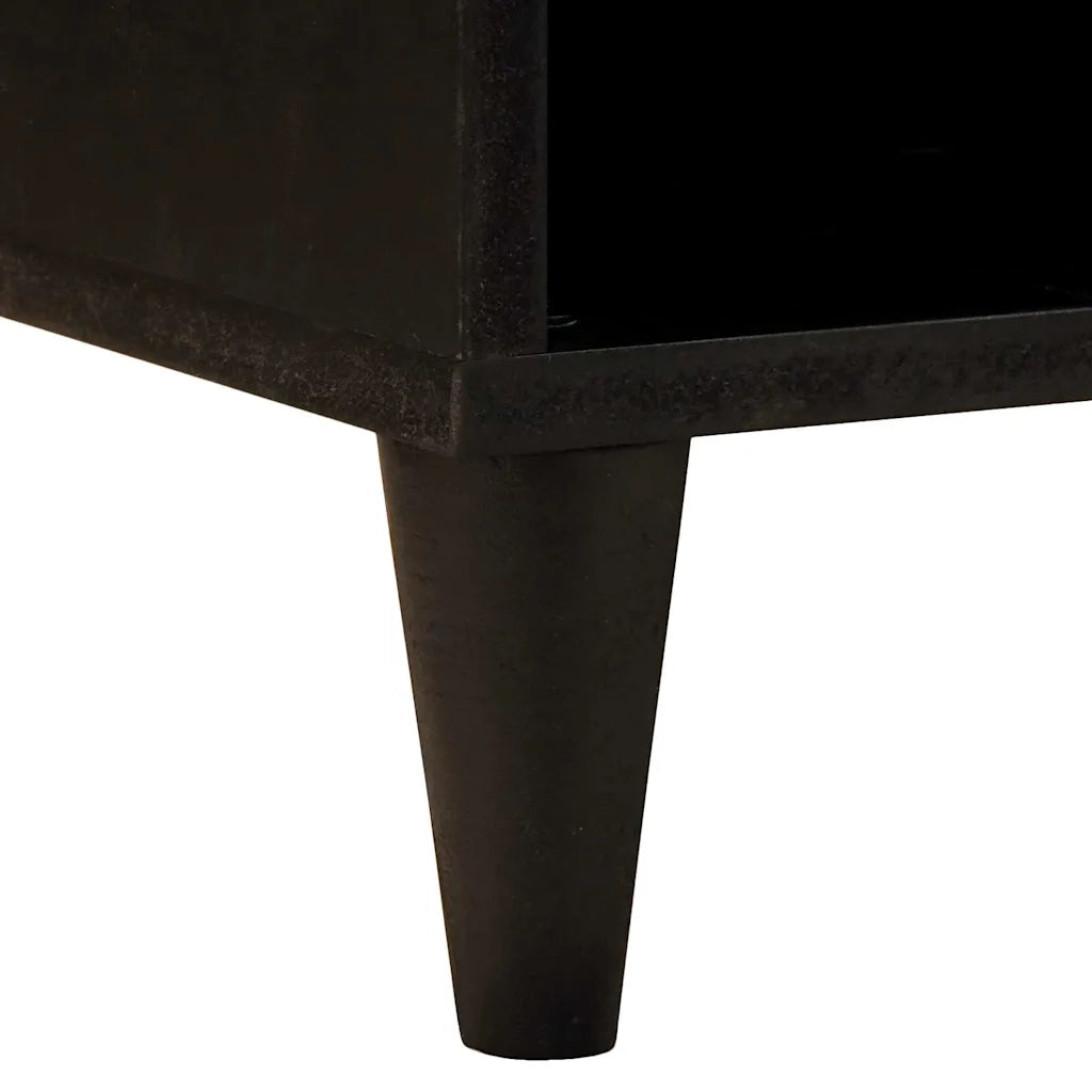 vidaXL Mobile TV Nero e Oro 100 x 33 x 46 cm legno massello di mango