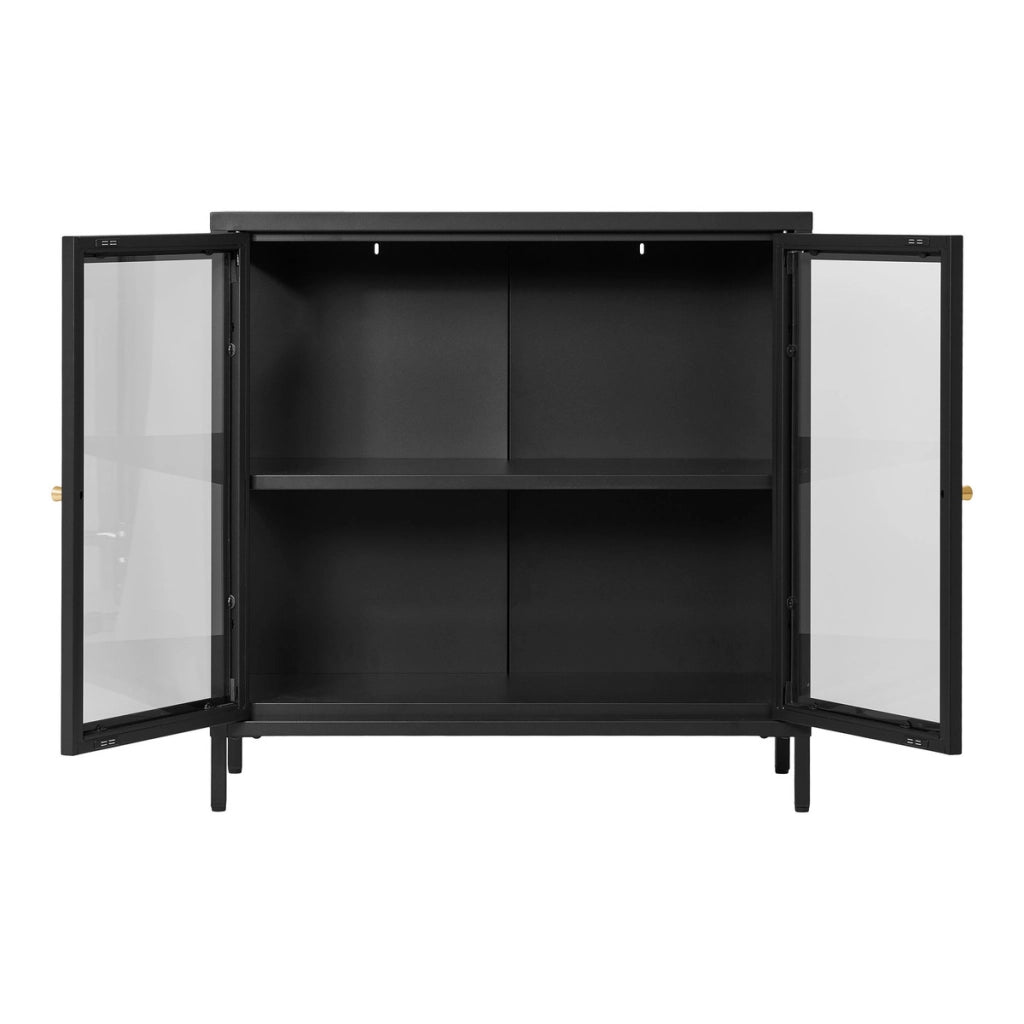 Vetrinetta Dalby, Nero, Metallo, 35x80x80 cm