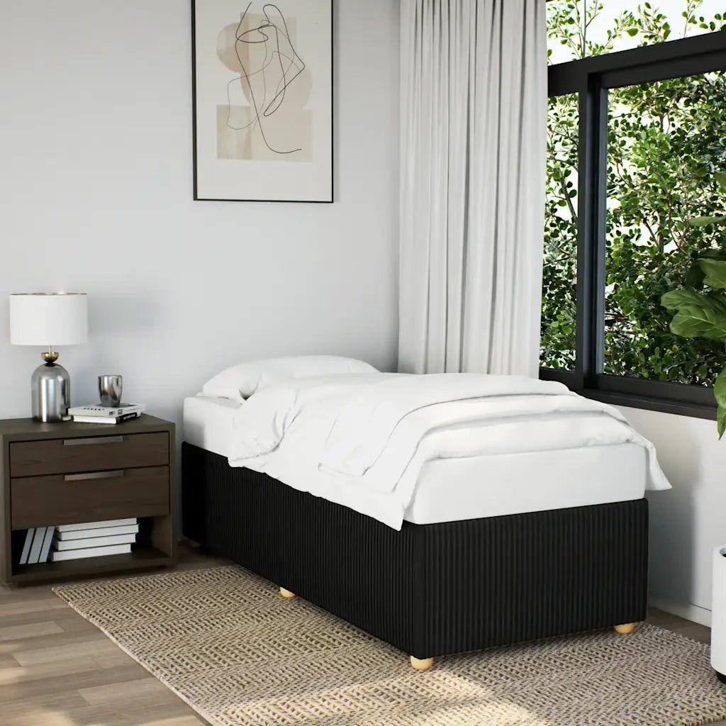 Giroletto senza Materasso Nero 90x200 cm in Tessuto