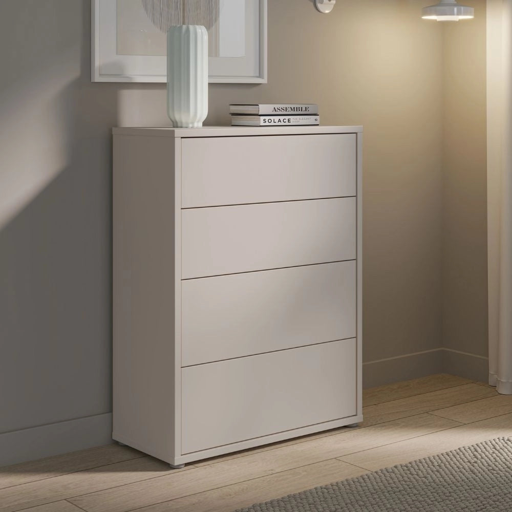 Cassettiera Medea 4 cassetti cashmere 75x35x99 – Stile e funzionalità