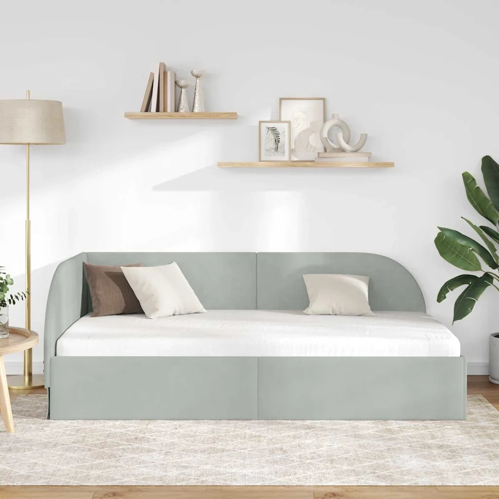 Cornice del letto ad angolo Grigio chiaro 90 cm x 200 cm
