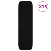 Tappetini per Scale Antiscivolo 15 pz 75x20cm Neri Rettangolaricod mxl 103788