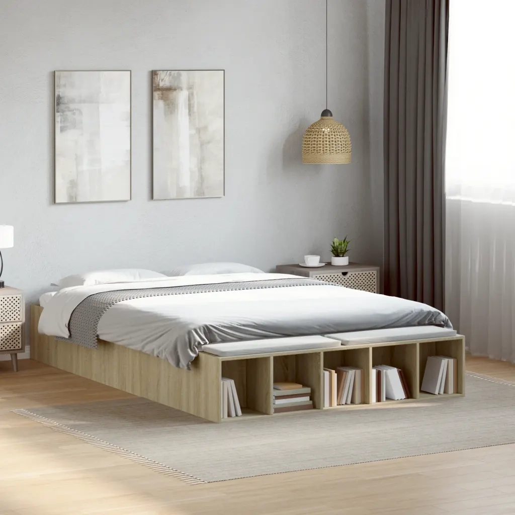 Giroletto-Struttura Letto Rovere Sonoma 120x190 cm in Legno Multistrato 614554