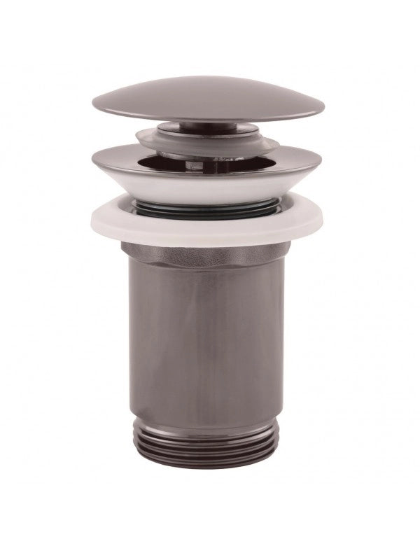 Pop-up per lavabo e lavabo in ottone grigio con metallo lucido 6,5 cm