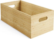 Scatola di Archiviazione in Bambù FSC Certificato 100% - Disegnata per essere Stacking e Robusta - Scatola di Organizzazione per Cucina Ufficio Camera da Bambini Casa senza Plastica e Ambientalmente Piena di Vita Scatola in Legno