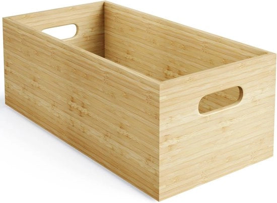 Scatola di Archiviazione in Bambù FSC Certificato 100% - Disegnata per essere Stacking e Robusta - Scatola di Organizzazione per Cucina Ufficio Camera da Bambini Casa senza Plastica e Ambientalmente Piena di Vita Scatola in Legno