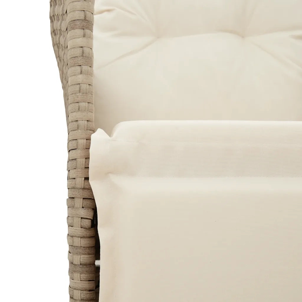 Set da BistrÃ² 3 pz con Cuscini Beige in Polyrattan
