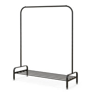 Robusto appendiabiti 2 in 1 112 x 42 x 145 cm capacità per 5 paia di scarpe moderno ferro nero 20_0020454