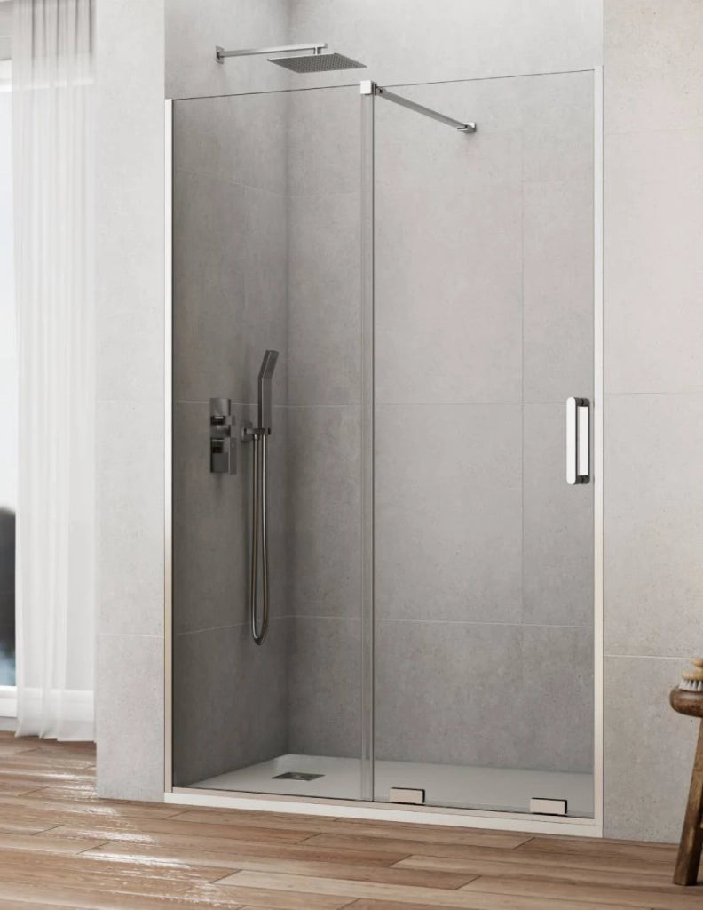 Porta doccia scorrevole 1+1 CIRENE (KENNA) 175 cm Profilo Cromo Barra Perpendicolare