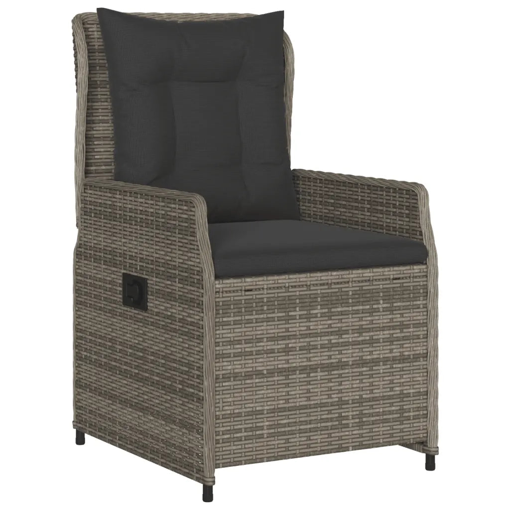 vidaXL Set da Pranzo da Giardino 9 pz con Cuscini in Polyrattan Grigio
