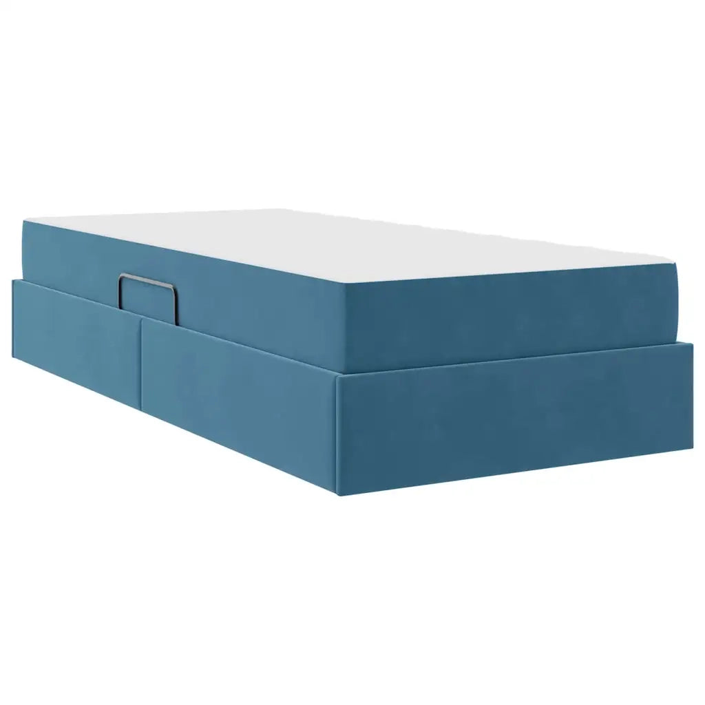 Letto con contenitore e materasso Blu Scuro 90 x 190 cm Velluto 3399692