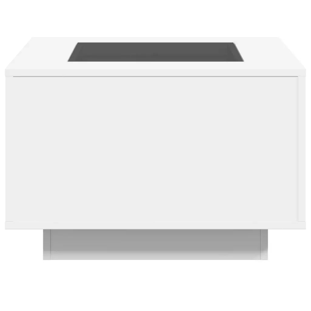 Tavolino Salotto con LED Bianco 60x60x40 cm Legno Multistrato 847567