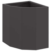 Fioriere | Cassetta per fiori | Vaso d'angolo Nero 30 x 30 x 35 cm Acciaio