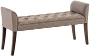 Banca a stile Chesterfield in stoffa - Taupe - 128 cm - Banca - Banca per corridoio - Banca da pranzo