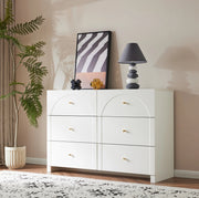 Cassettiera bianca con 6 cassetti 120x40x82 cm