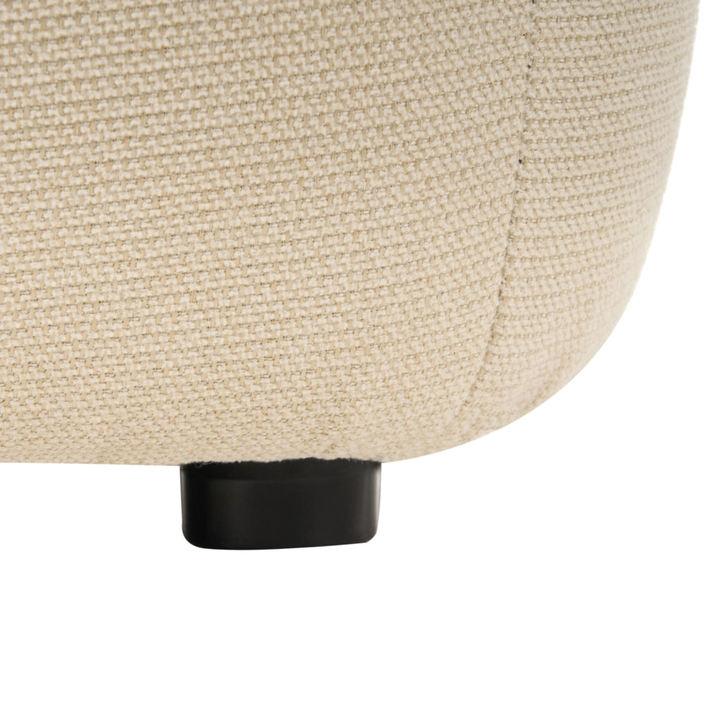 Panca rettangolare in tessuto beige chiaro 69 x 38, poggiapiedi, elemento decorativo per soggiorno e camera da letto
