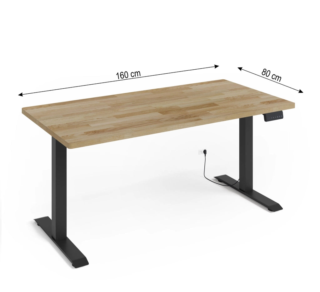 SCRIVANIA BIM NATURAL DESK 2P NERO OPACO ROVERE NATURALE 160x80