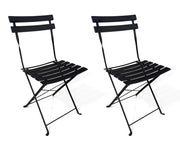 Sedia pieghevole da giardino in metallo nero, sedia richiudibile - Amalfi (2 pz.) - SP10AM