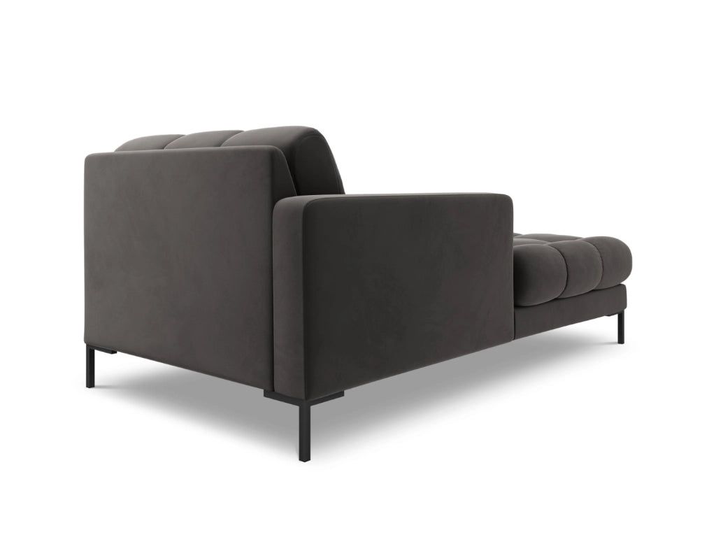 Cosmopolitan Design - Chaise longue sinistra "Bali" in velluto grigio scuro 