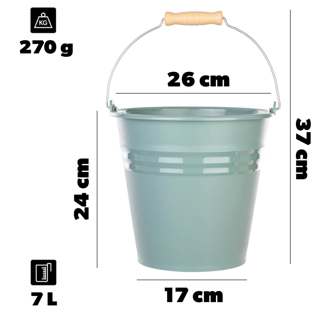 KADAX Wiadro z metalową rączką MEGI 7l 49645 zielo
