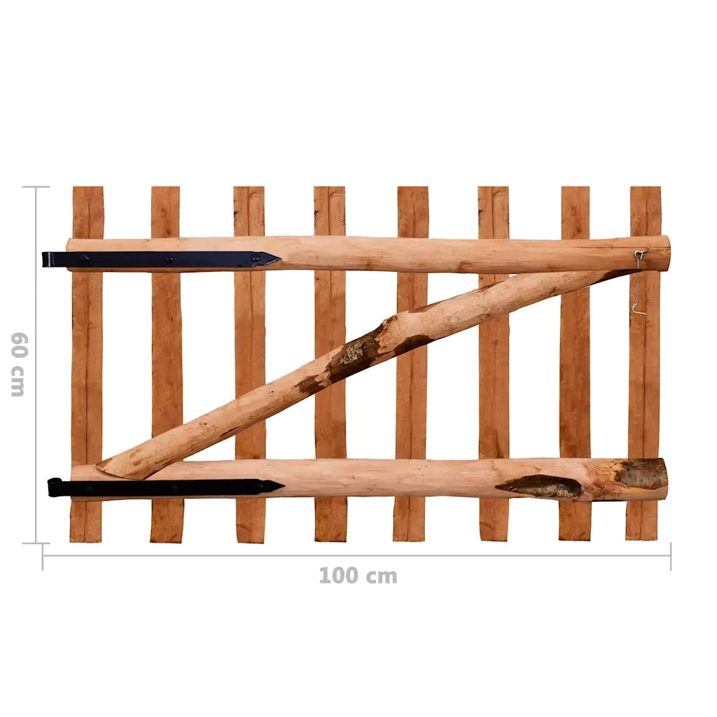 Cancello Singolo Recinzione Legno Nocciolo Impregnato 100x60 cm 142594