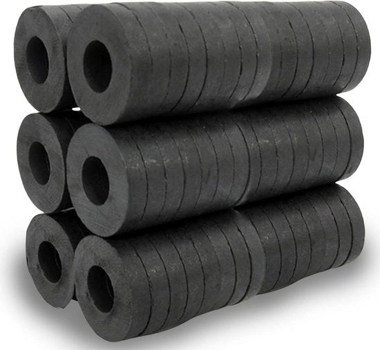 100 pezzi di magneti a cerchio Ø 175 mm x 75 mm x 3 mm magneti a ferro con disco magnetico a foro resistente all'usura per industria artigianale.
