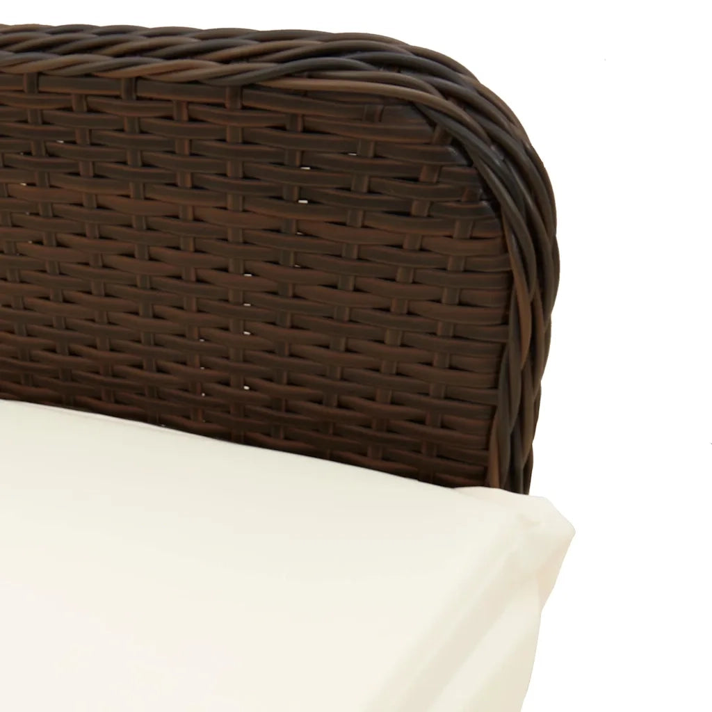 vidaXL Set Bistrò da Giardino 11 pz con Cuscini in Polyrattan Marrone