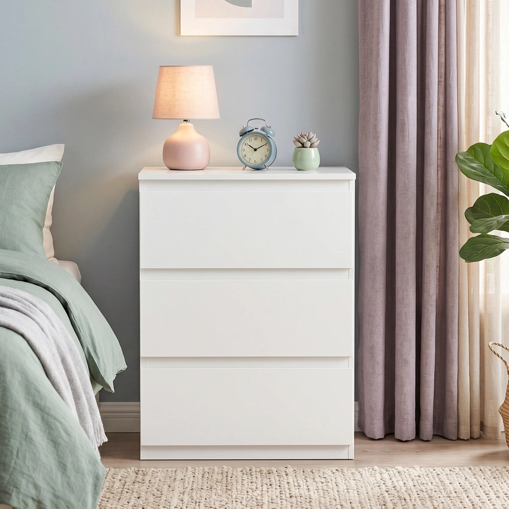 Cassettiera moderna 3 cassetti ¨C Xylo ¨C bianco per camera da letto