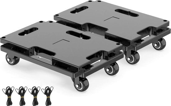 Set di ruote di trasporto, 400 kg di capacità di carico, carro di trasporto mobiliabile, aiuto per il trasloco, ruote di trasporto mobili, nero, confezione da 2 pezzi