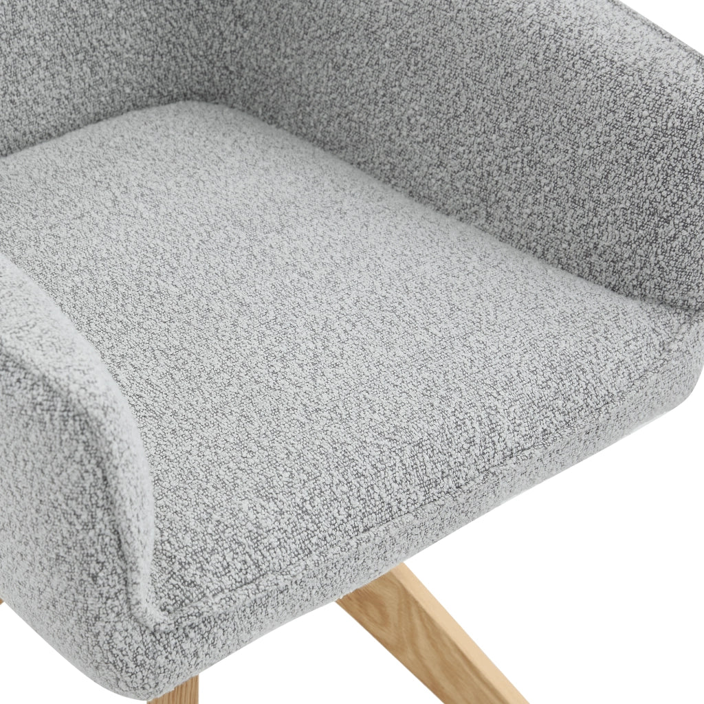 SEDIA Girevole 360° Set da 2 pezzi 85 cm Tessuto grigio e legno massello