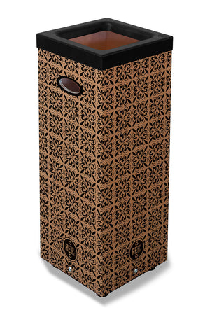 Pattumiera Per Raccolta Rifiuti 28x28xh70 cm in Cartone Con Stampa Grafica G1 Beige