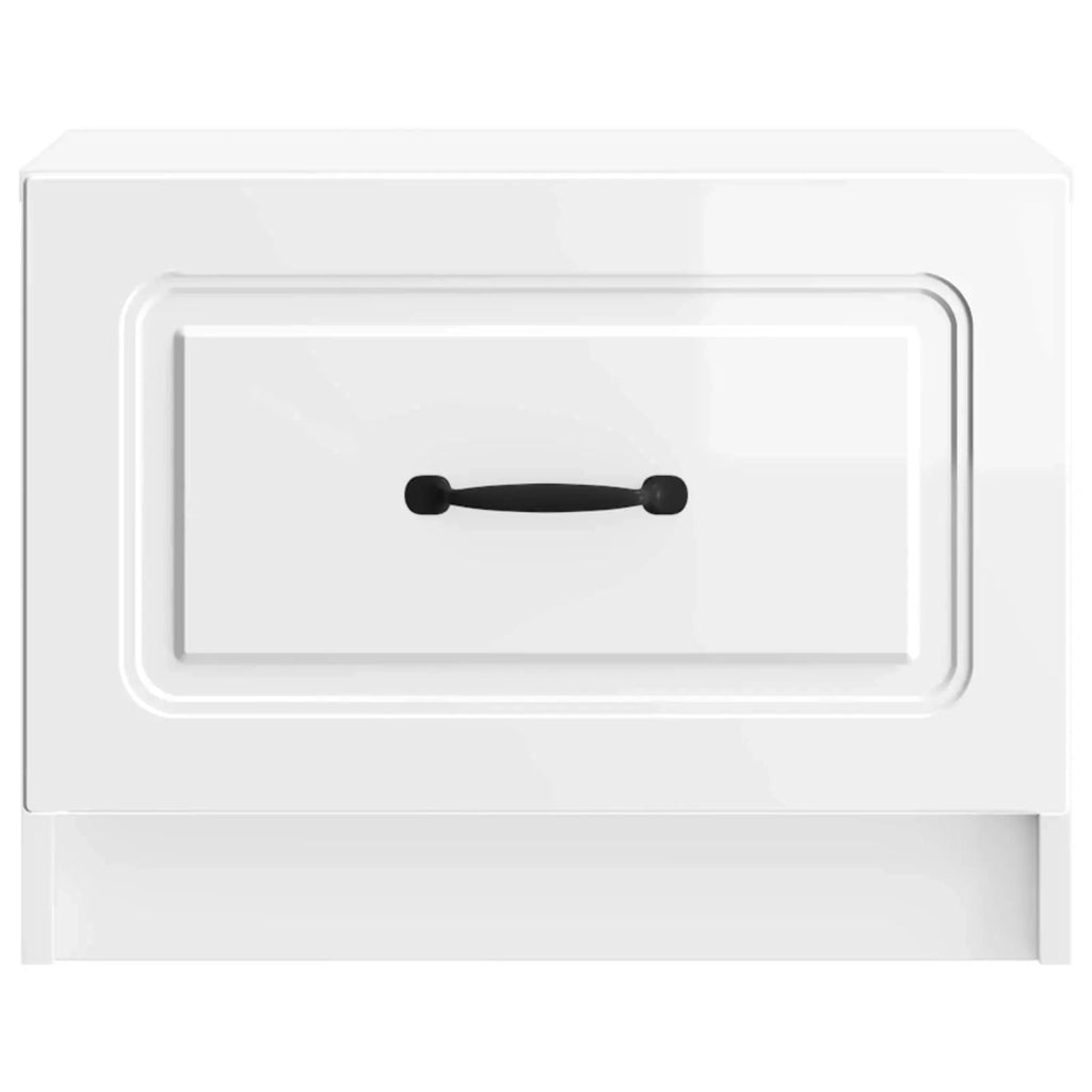 Tavolino da salotto con cassetto Bianco Lucido 49 x 50 x 37 cm