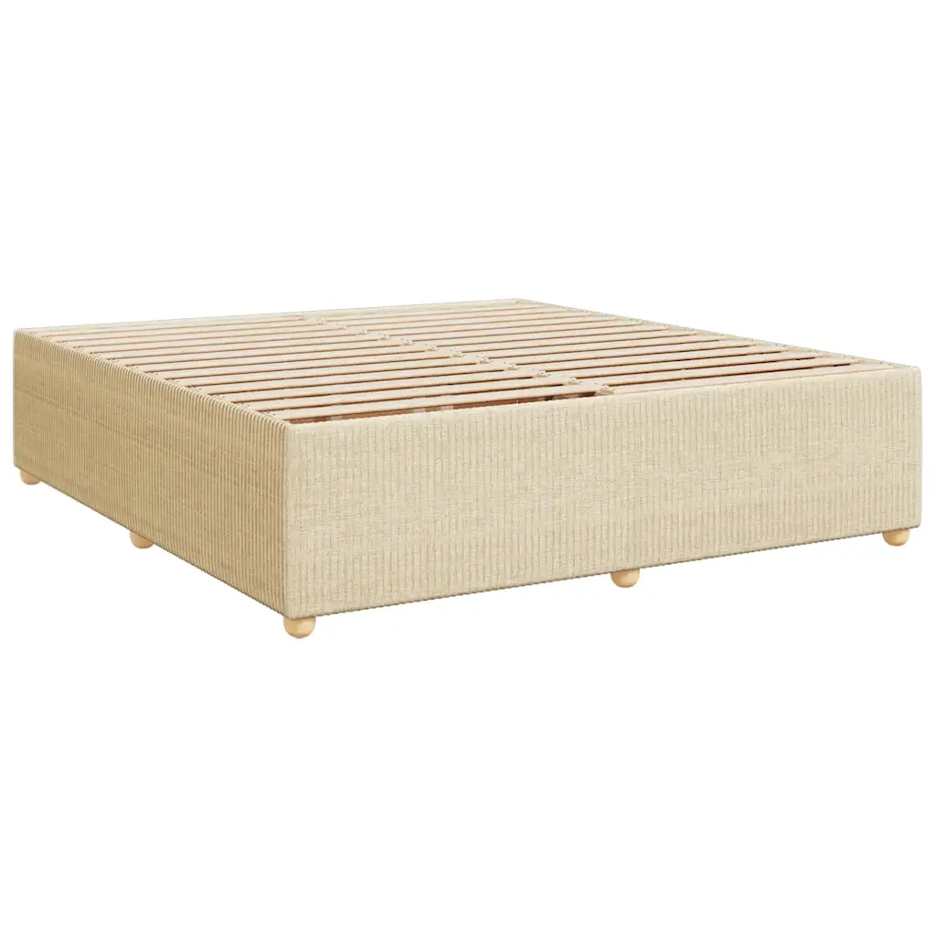 Giroletto a Molle con Materasso Crema 200x200 cm in Tessuto