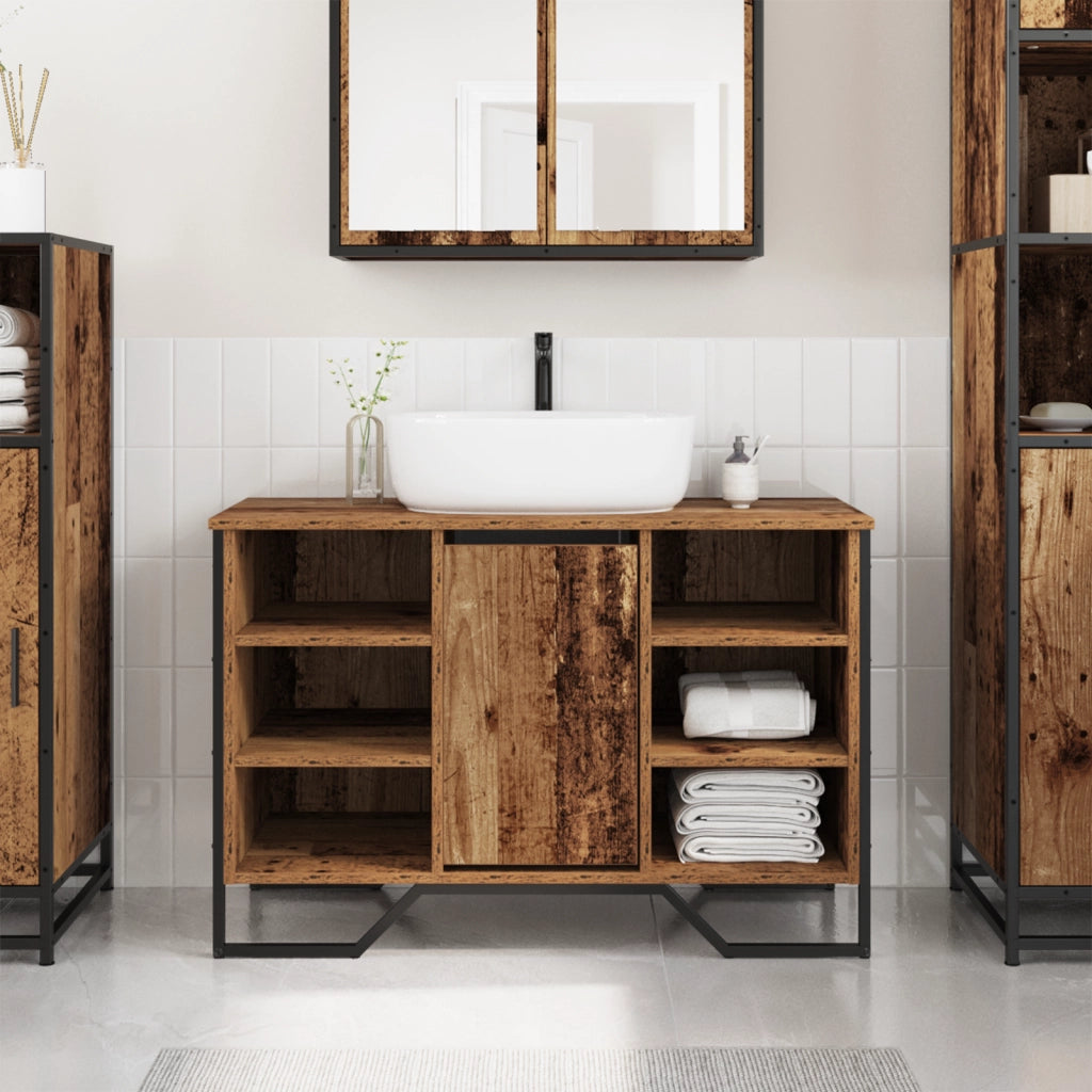 Mobile Lavabo da Bagno Legno Vecchio 91x35x60 cm Legno Ingegnerizzato