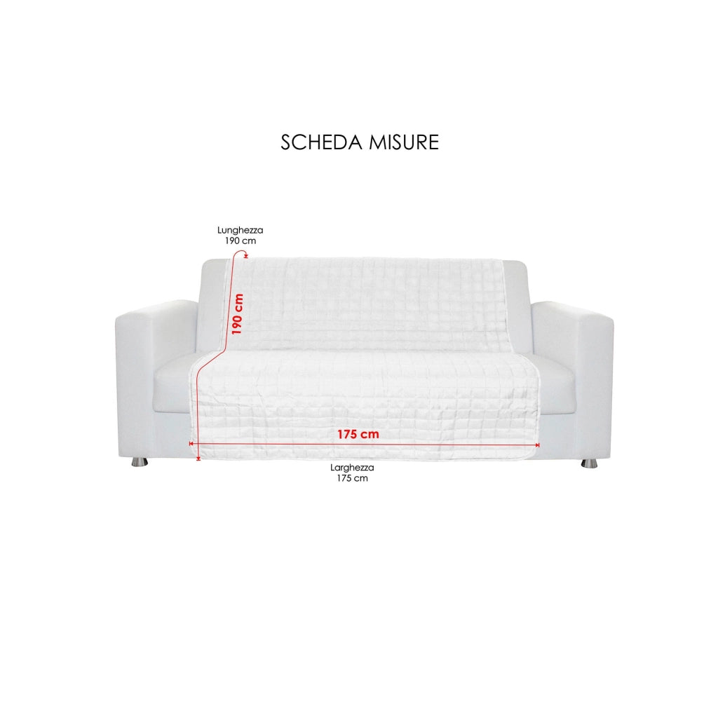 Copridivano a Fascia 3 Posti 175x190 cm in Microfibra Doubleface Tortora/Panna