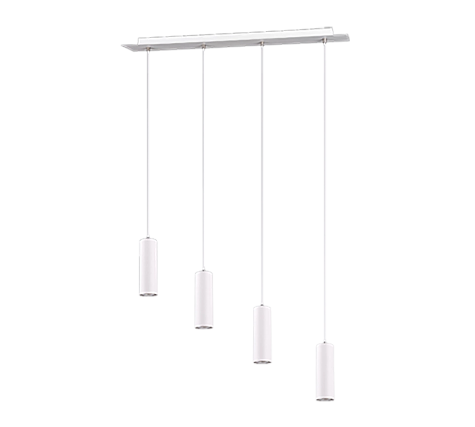 Lampada a sospensione 4 cilindri, metallo, bianco, L 75 cm, Marley