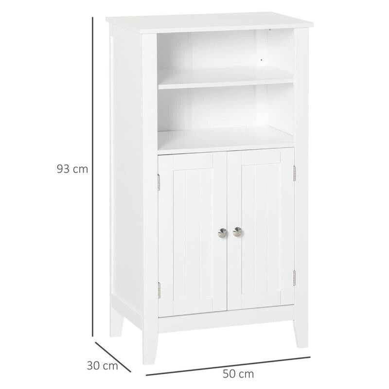 MOBILE BAGNO CON MENSOLE REGOLABILI E ARMADIETTO 2 ANTE 50X30X93CM BIANCO