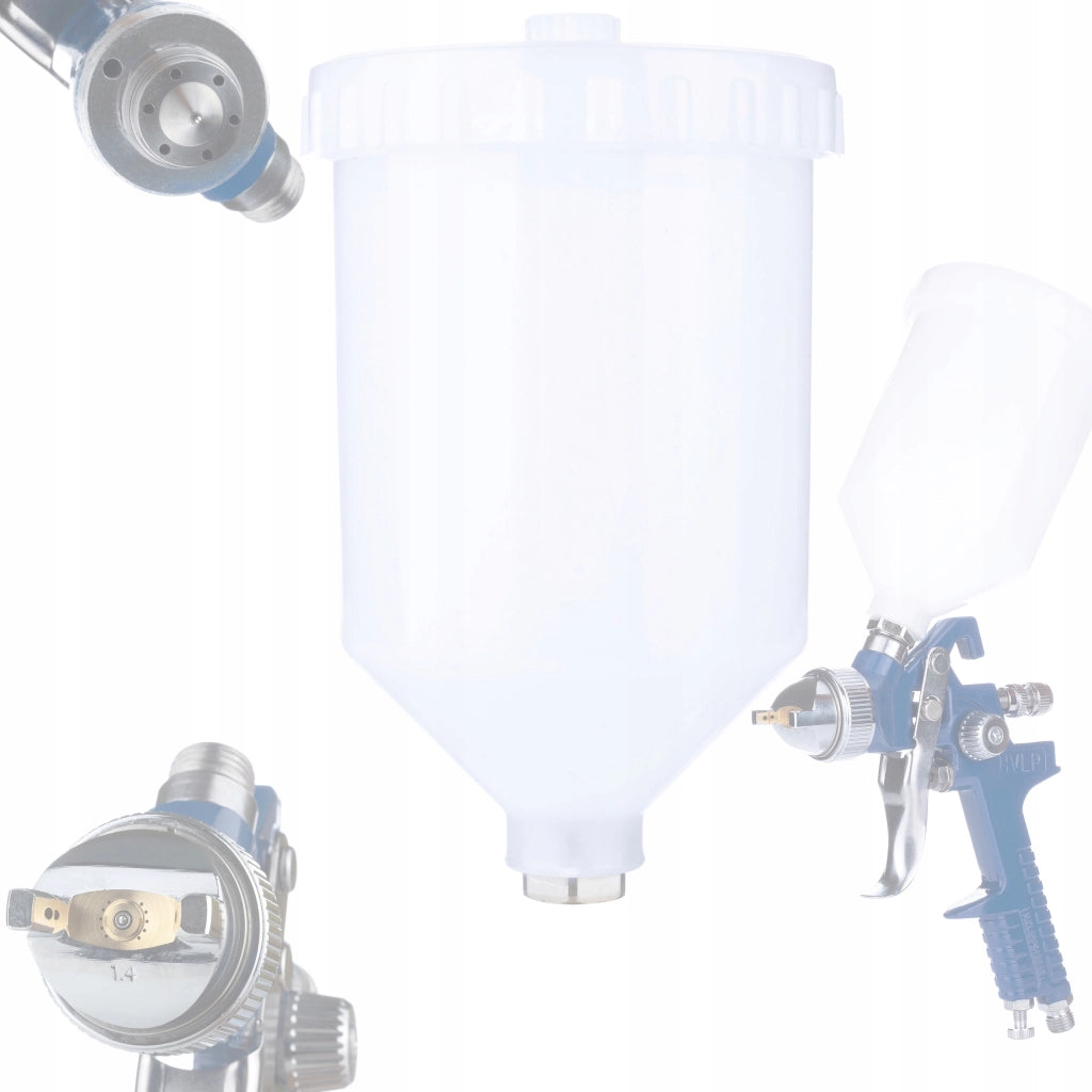 Serbatoio 600ml per Pistola a Spruzzo HVLP – Alta Qualità, Resistente ai Chimici | Compatibile con Pistole HVLP
