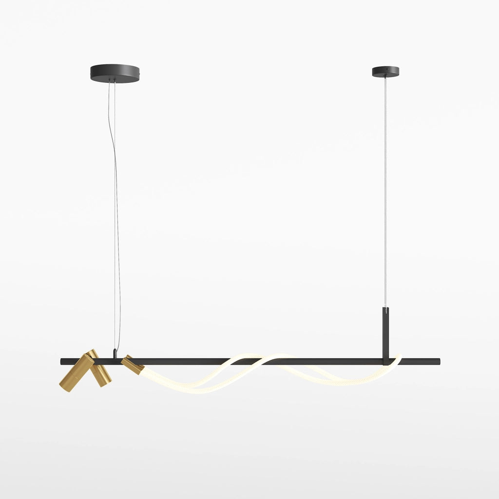 Sospensione Maytoni Tau nera LED 42W 3000K 150cm alluminio