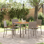 Set da pranzo da giardino  5 pezzi Grigio Polyrattan