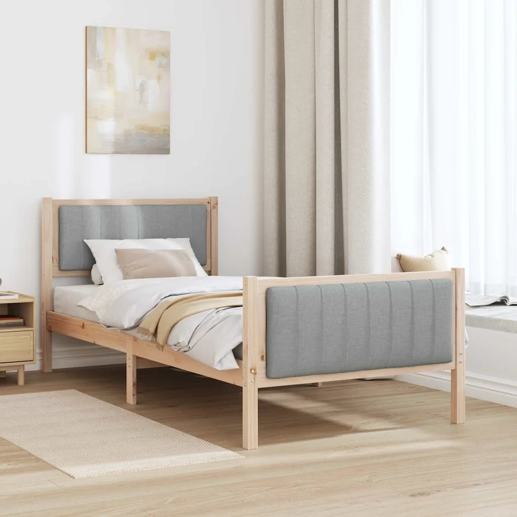 Struttura del letto-Giroletto Marrone e grigio chiaro 90 x 190 cm 434619