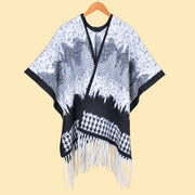 Sciarpa semplice in stile pittura a inchiostro per donna, mantello di alta moda, sciarpa invernale in cashmere