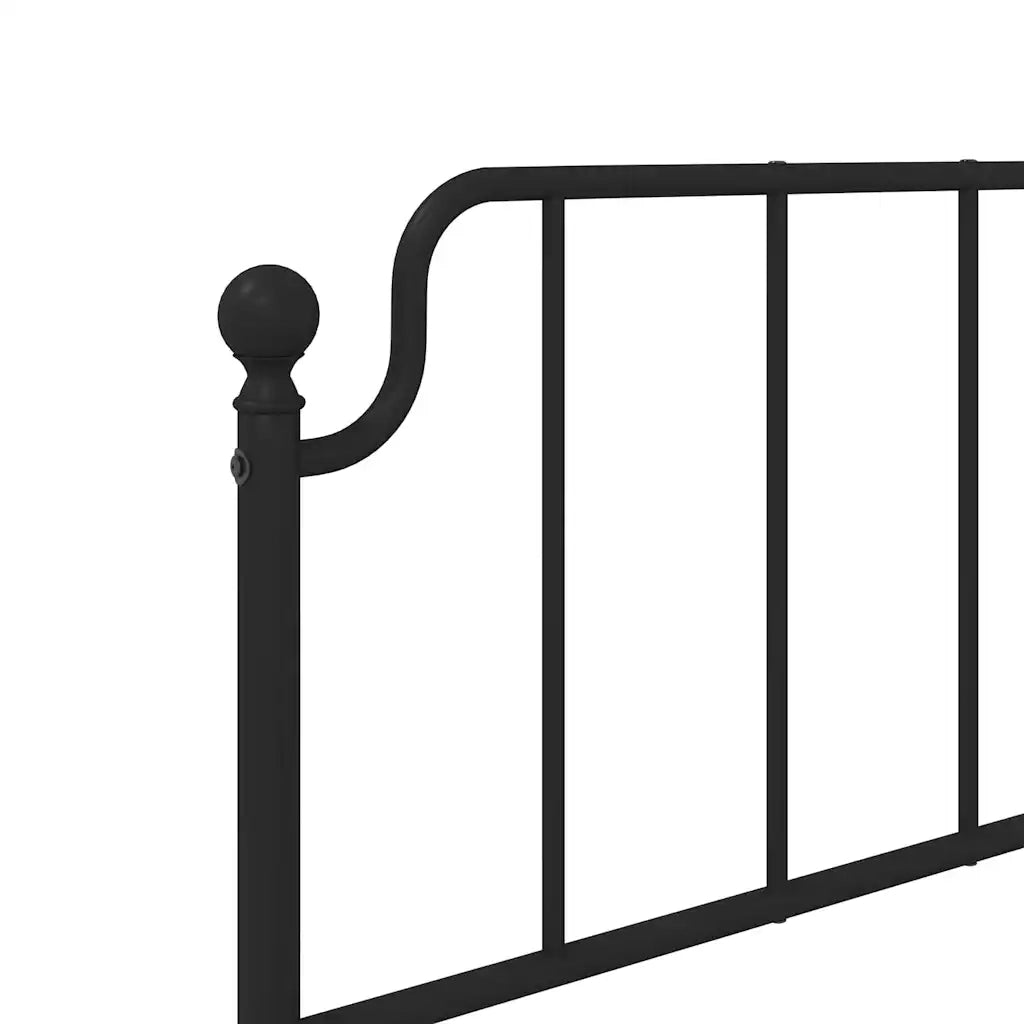 Giroletto con Testiera in Metallo Nero 100x190 cm 373881