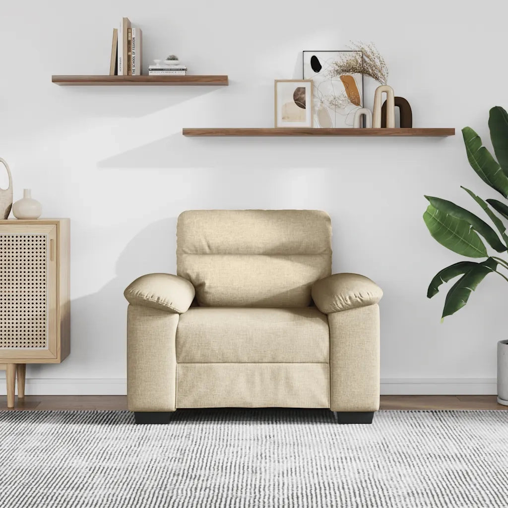 vidaXL Poltrona Crema 60 cm in Tessuto