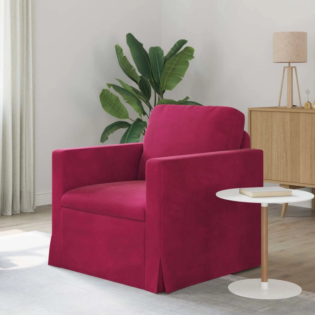 Divano Rosso Vino 78 x 78 x 80 cm Velluto 42024409