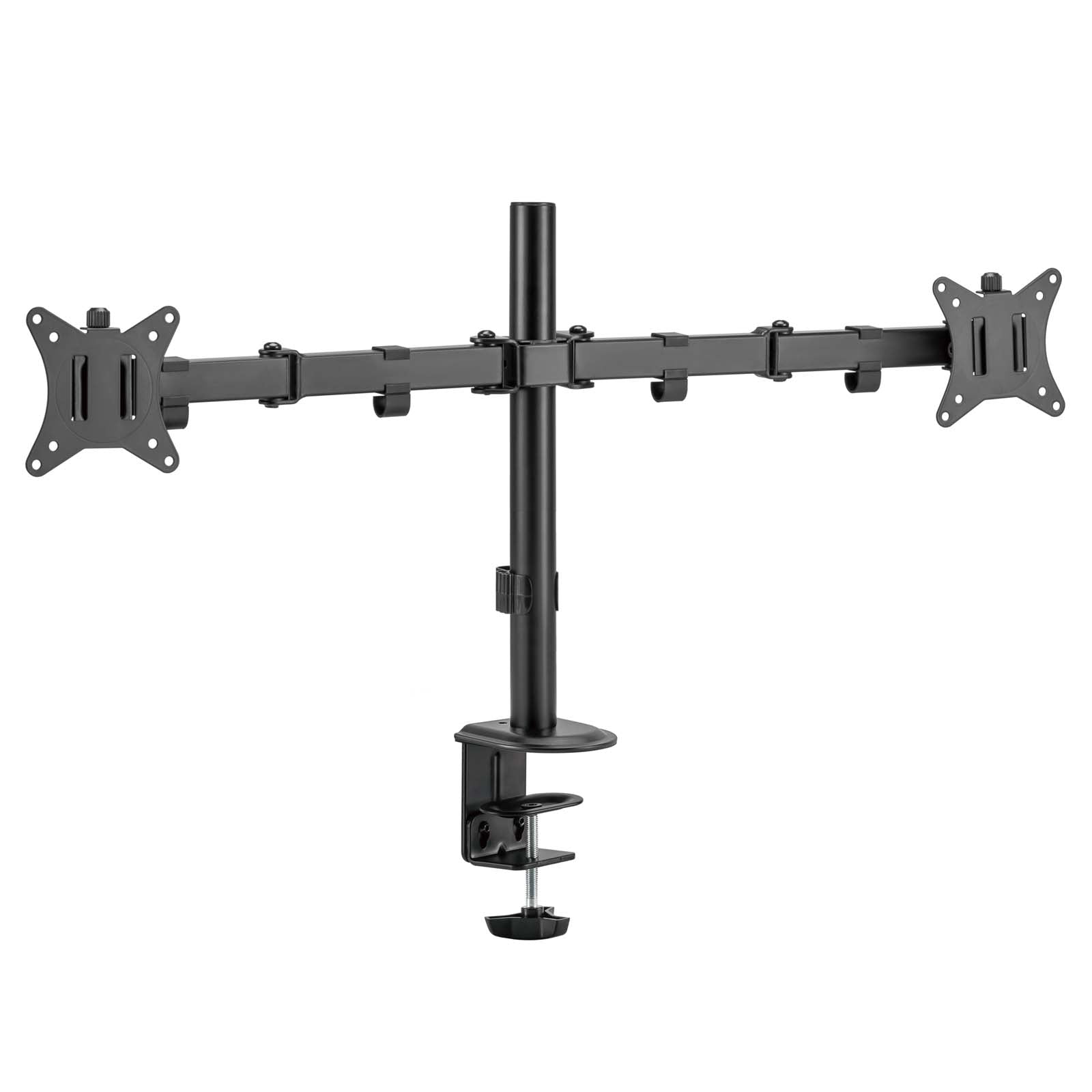 Toboli Postazione doppio monitor, Supporto per 2 schermi max 32", conforme a VESA 75/100