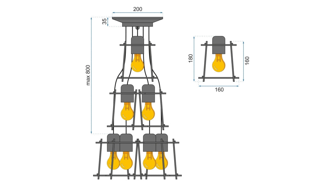 Lampada Da Soffitto Pensile APP221-7CP