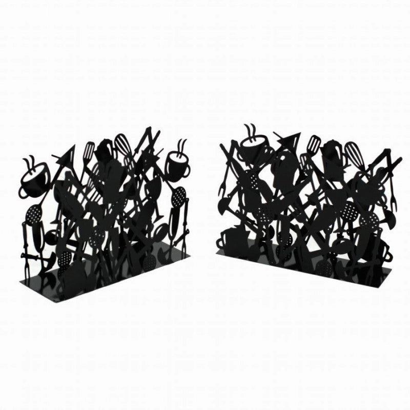 Portariviste metallo posate 1-2 nero cm 35x12h26