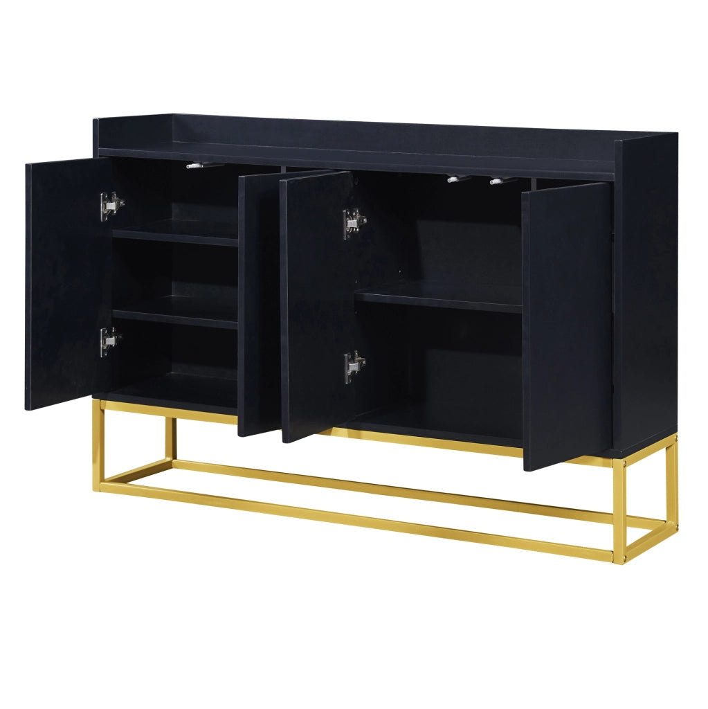 Credenza 120x30x80 cm a 4 ante; con ripiani regolabili e apertura a pressione; MDF e truciolare